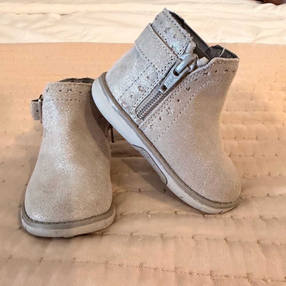 Sparkly Silver Toddler Boots - Striderite